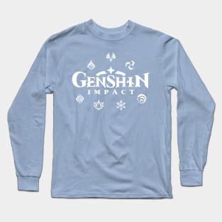 Genshin Impact Elements (White) Long Sleeve T-Shirt